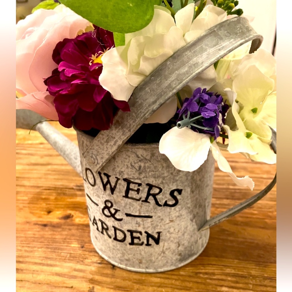 Floral Accent Watering Can - Picture 2 of 3